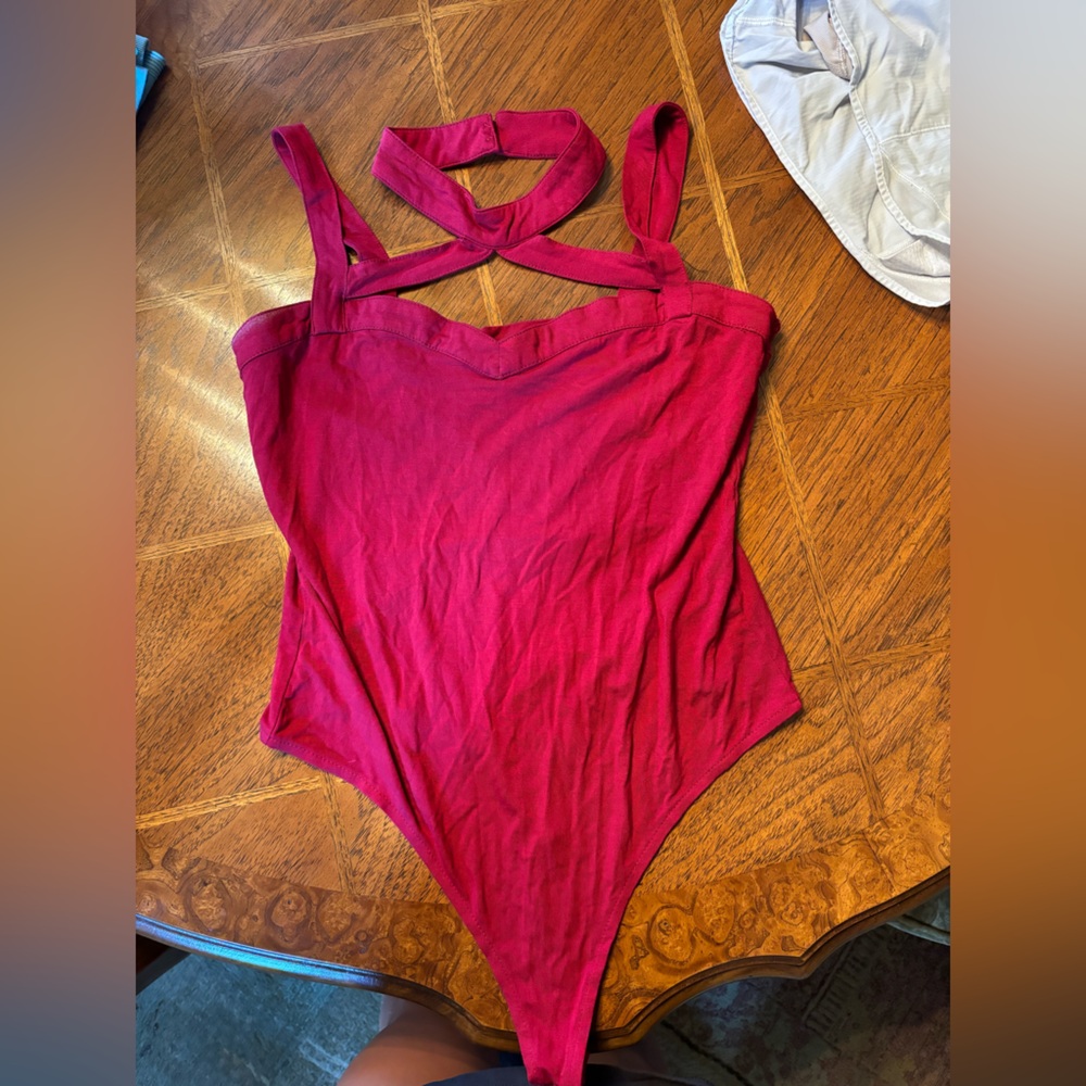 Red body suit